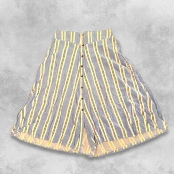 Ardene Skirt Vertical Stripes Elastic Waistband Button-Front Women's Size Medium - Picture 4 of 6